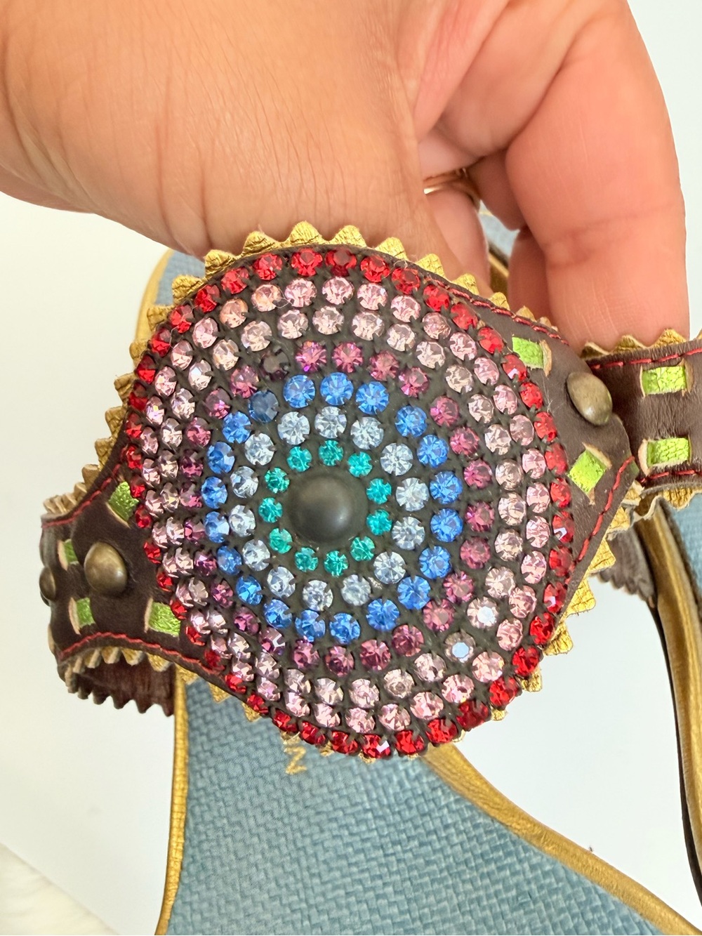 Giuseppe Zanotti “Nikki” for Vicini Multicolor Crystal Medallion Mule Heels EU39 - Picture 7 of 8